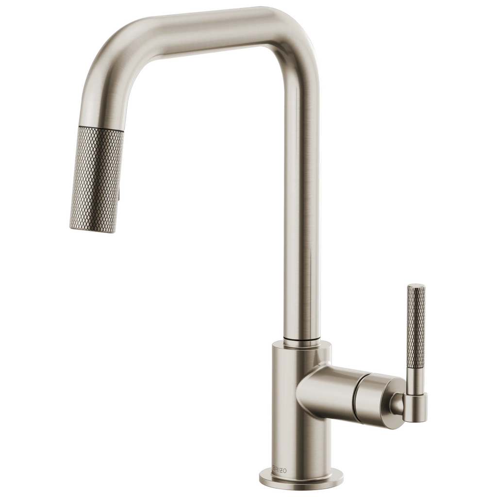 Brizo Litze Mezcladora Extraíble — Surtidor Cuadrado, Manija Knurled — Acero Inoxidable