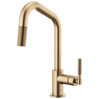 Brizo Litze Mezcladora Extraíble — Surtidor en Ángulo, Manija Knurled — Oro Luxe