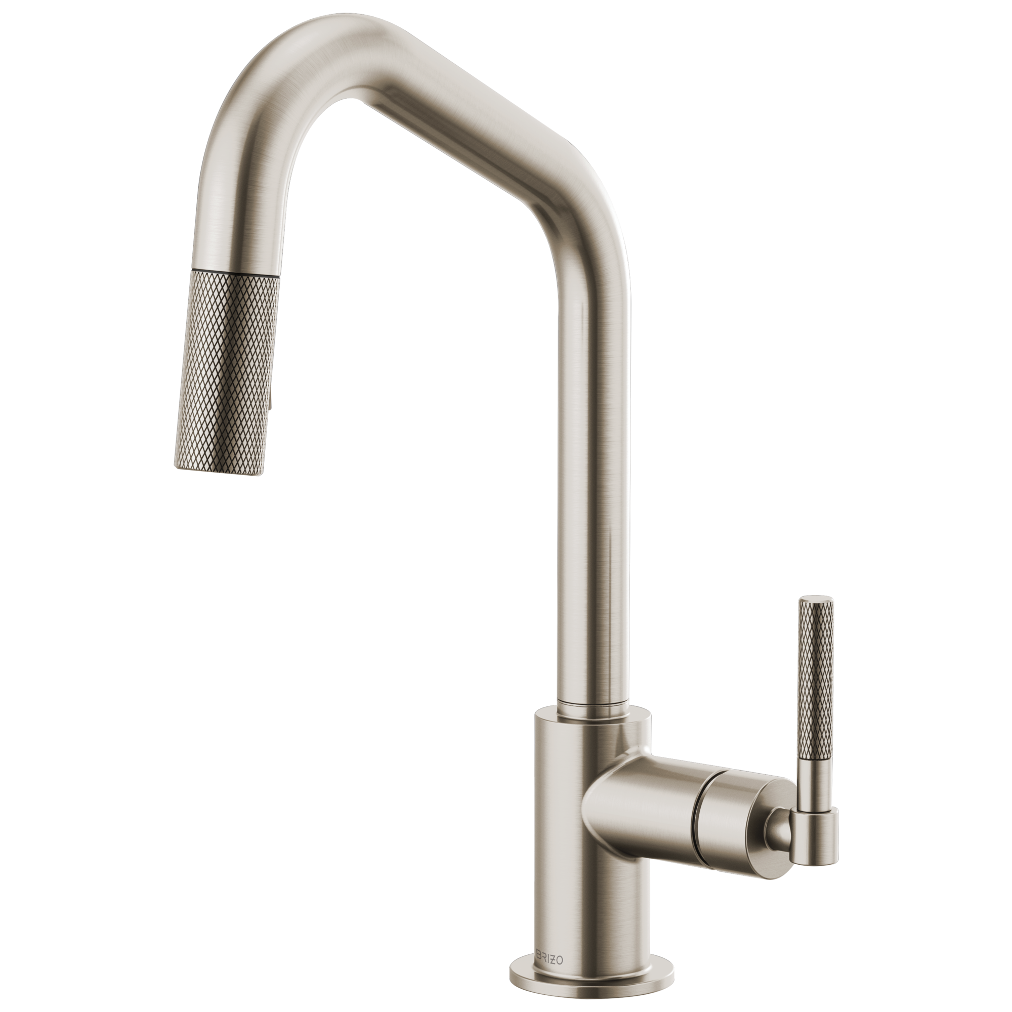 Brizo Litze Mezcladora Extraíble — Surtidor en Ángulo, Manija Knurled — Acero Inoxidable
