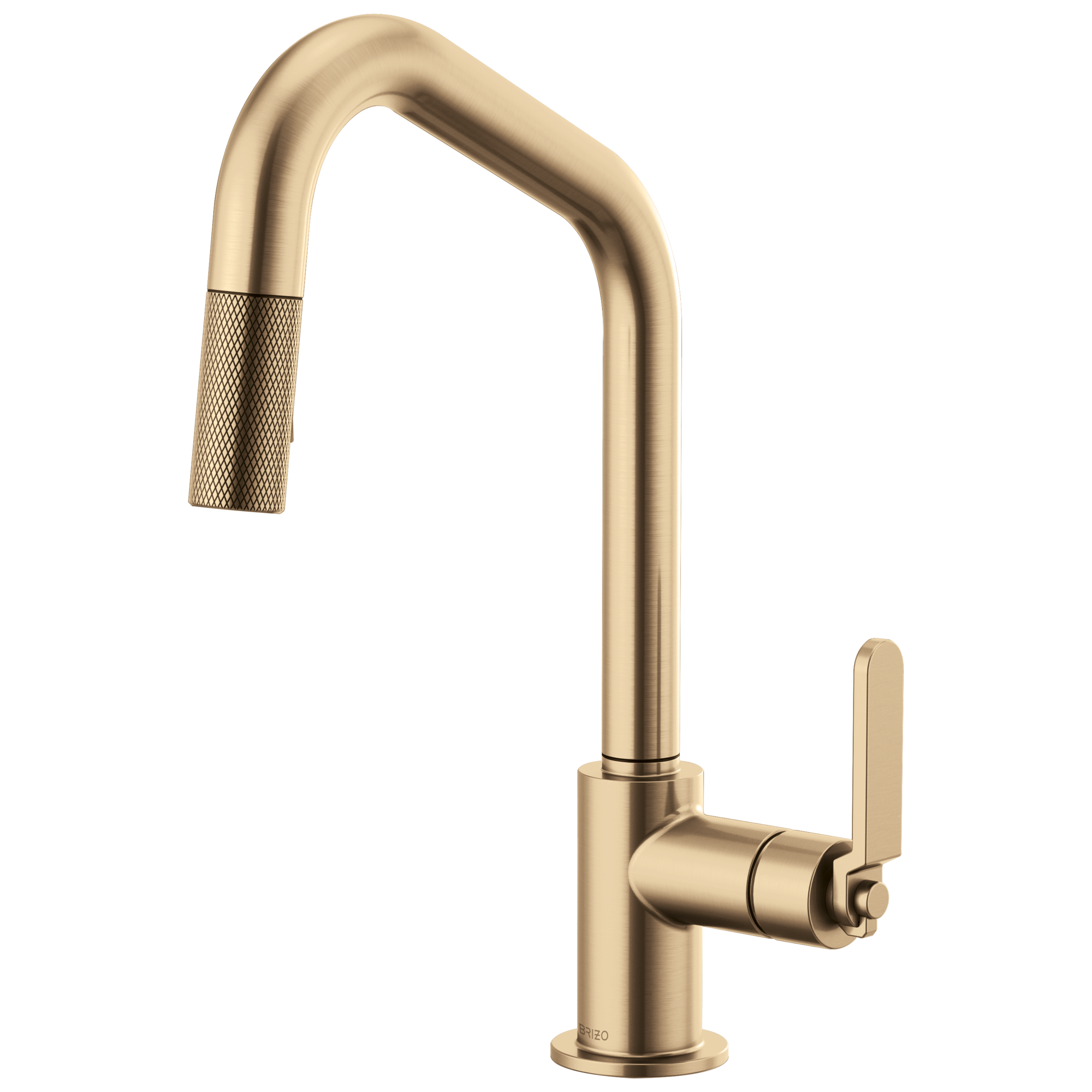 Brizo Litze Mezcladora Extraíble — Surtidor en Ángulo, Manija Industrial — Oro Luxe