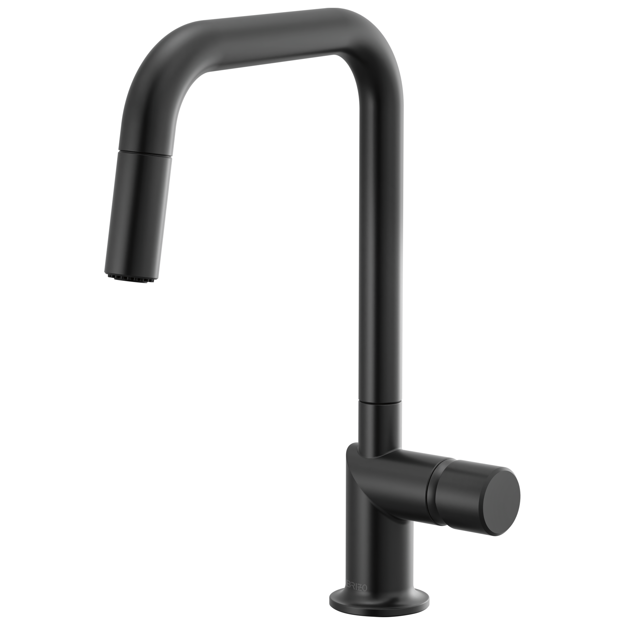 Brizo Odin Mezcladora Extraíble — Surtidor Cuadrado — Negro Mate — Perilla Metálica
