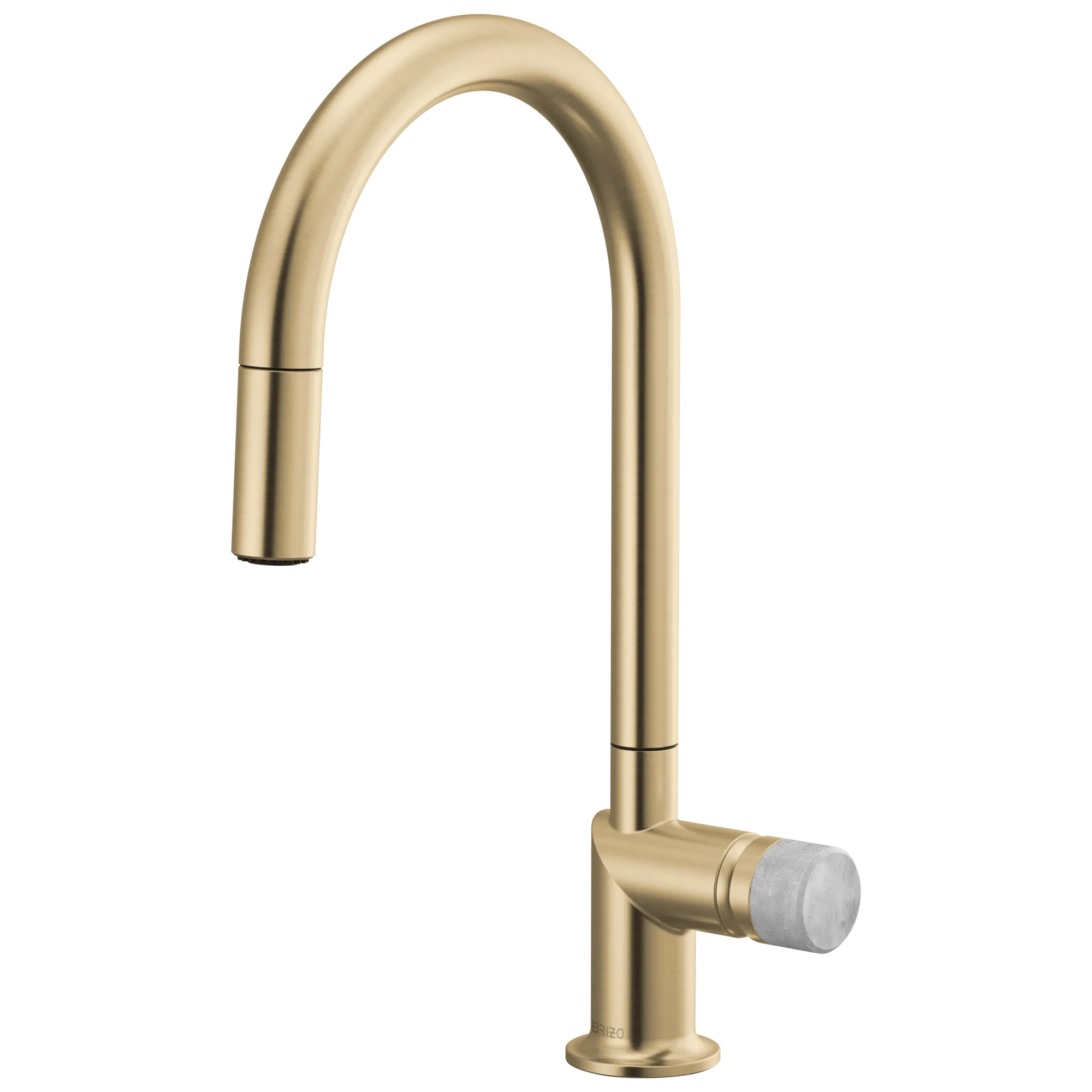 Brizo Odin Mezcladora Extraíble — Surtidor en Arco — Oro Luxe — Perilla de Concreto