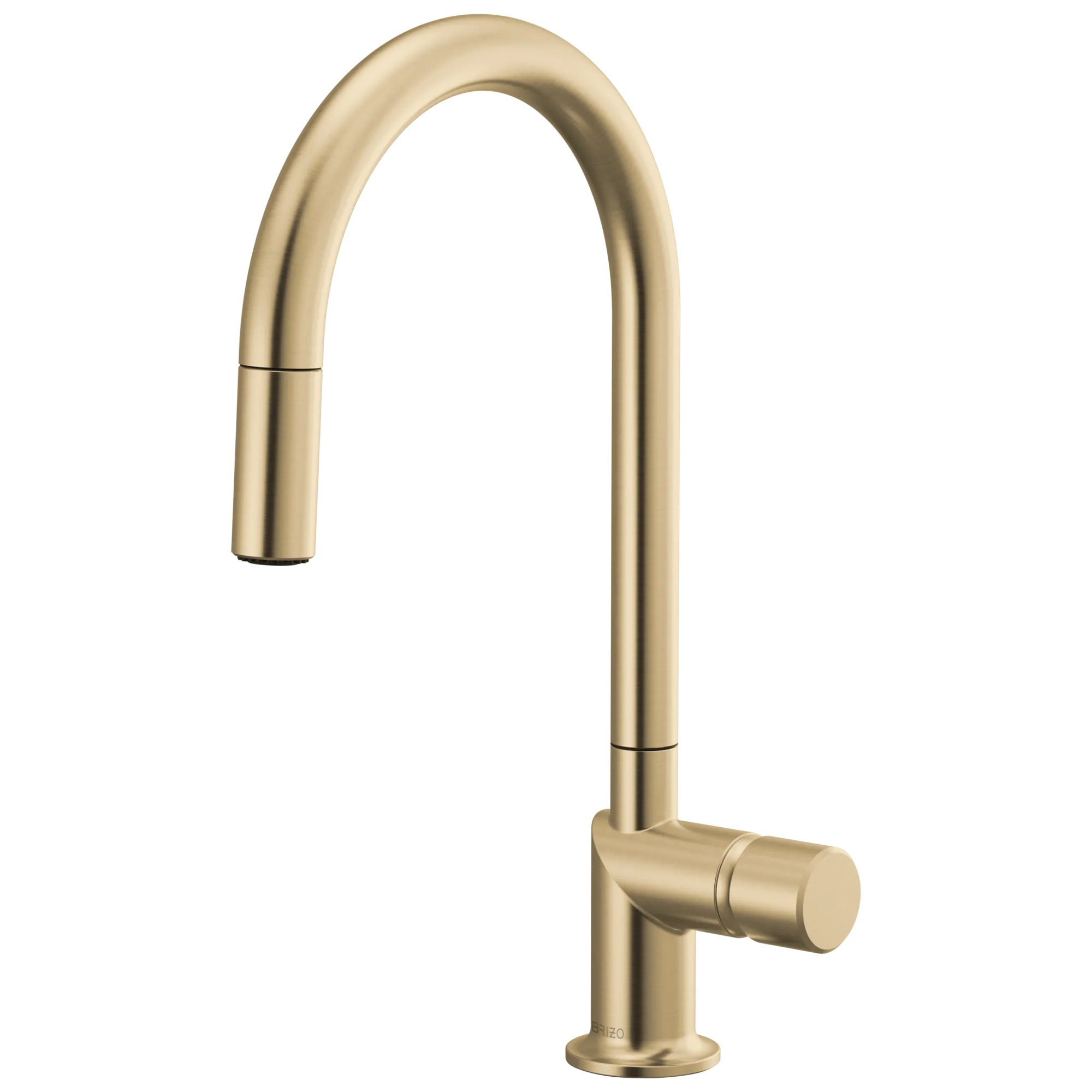 Brizo Odin Mezcladora Extraíble — Surtidor en Arco — Oro Luxe — Perilla Metálica