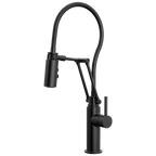 Brizo Odin Mezcladora Articulante con Manguera Integrada — Negro Mate — Manija Metálica