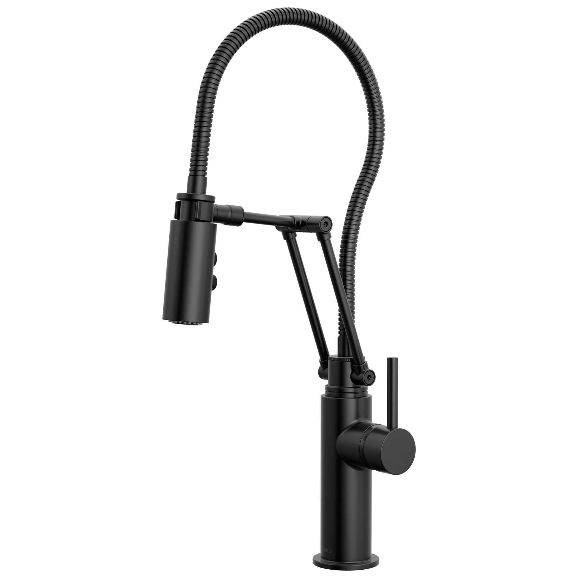 Brizo Odin Mezcladora Articulante con Manguera Integrada — Negro Mate — Manija Metálica