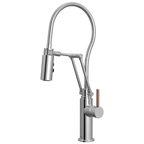 Brizo Odin Mezcladora Articulante con Manguera Integrada — Cromo — Manija de Madera