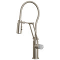 Brizo Odin Mezcladora Articulante con Manguera Integrada — Acero Inoxidable — Perilla de Concreto