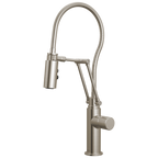 Brizo Odin Mezcladora Articulante con Manguera Integrada — Acero Inoxidable — Perilla Metálica