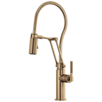 Brizo Litze Mezcladora Articulante con Manguera Integrada (63143LF) — Oro Luxe