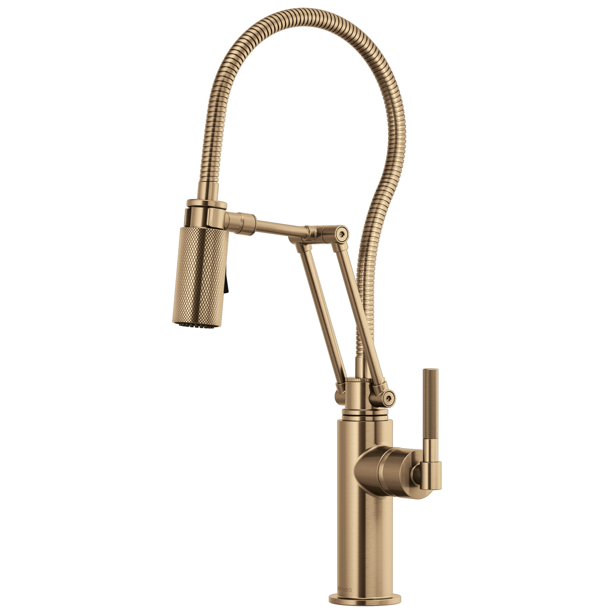 Brizo Litze Mezcladora Articulante con Manguera Integrada (63143LF) — Oro Luxe