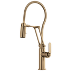 Brizo Litze Mezcladora Articulante con Manguera Integrada (63144LF) — Oro Luxe