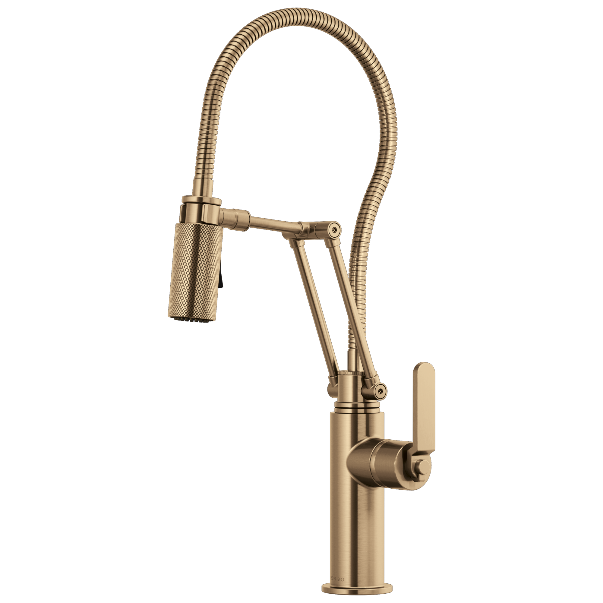 Brizo Litze Mezcladora Articulante con Manguera Integrada (63144LF) — Oro Luxe
