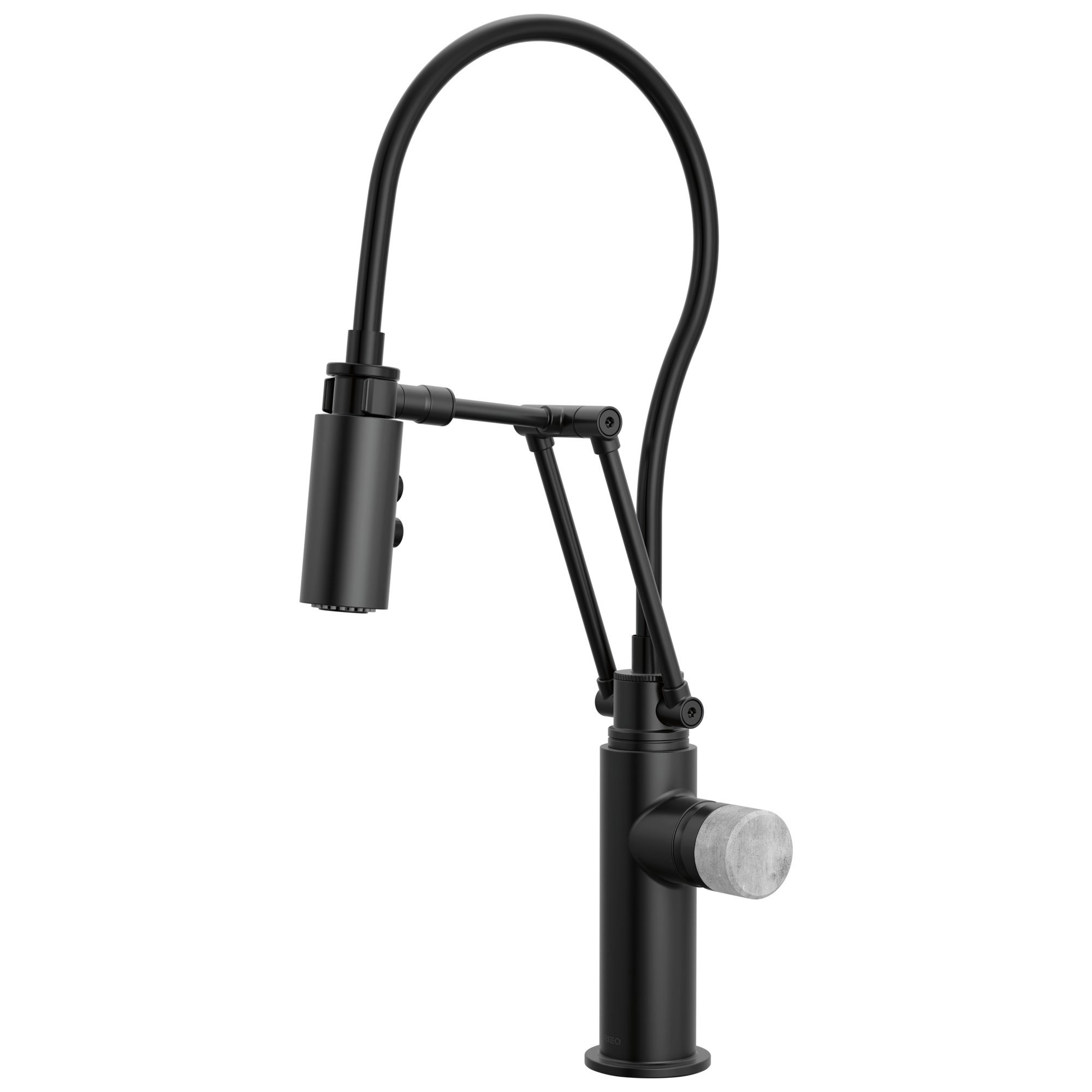 Brizo Odin Mezcladora Articulante — Negro Mate — Perilla de Concreto