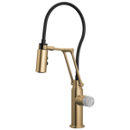 Brizo Odin Mezcladora Articulante — Oro Luxe — Perilla de Concreto