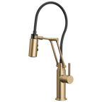 Brizo Odin Mezcladora Articulante — Oro Luxe — Manija de Madera
