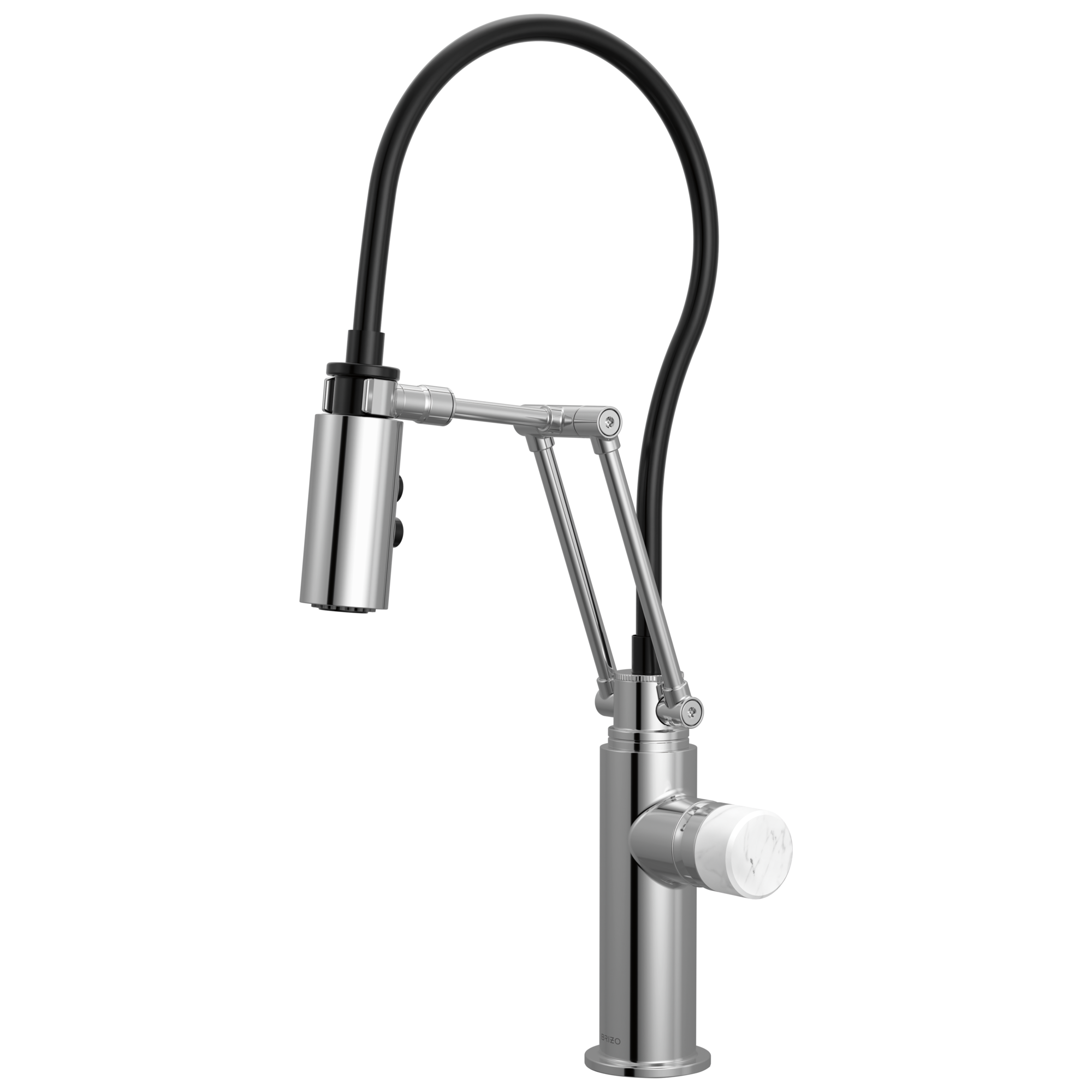 Brizo Odin Mezcladora Articulante — Cromo — Perilla de Mármol Blanco