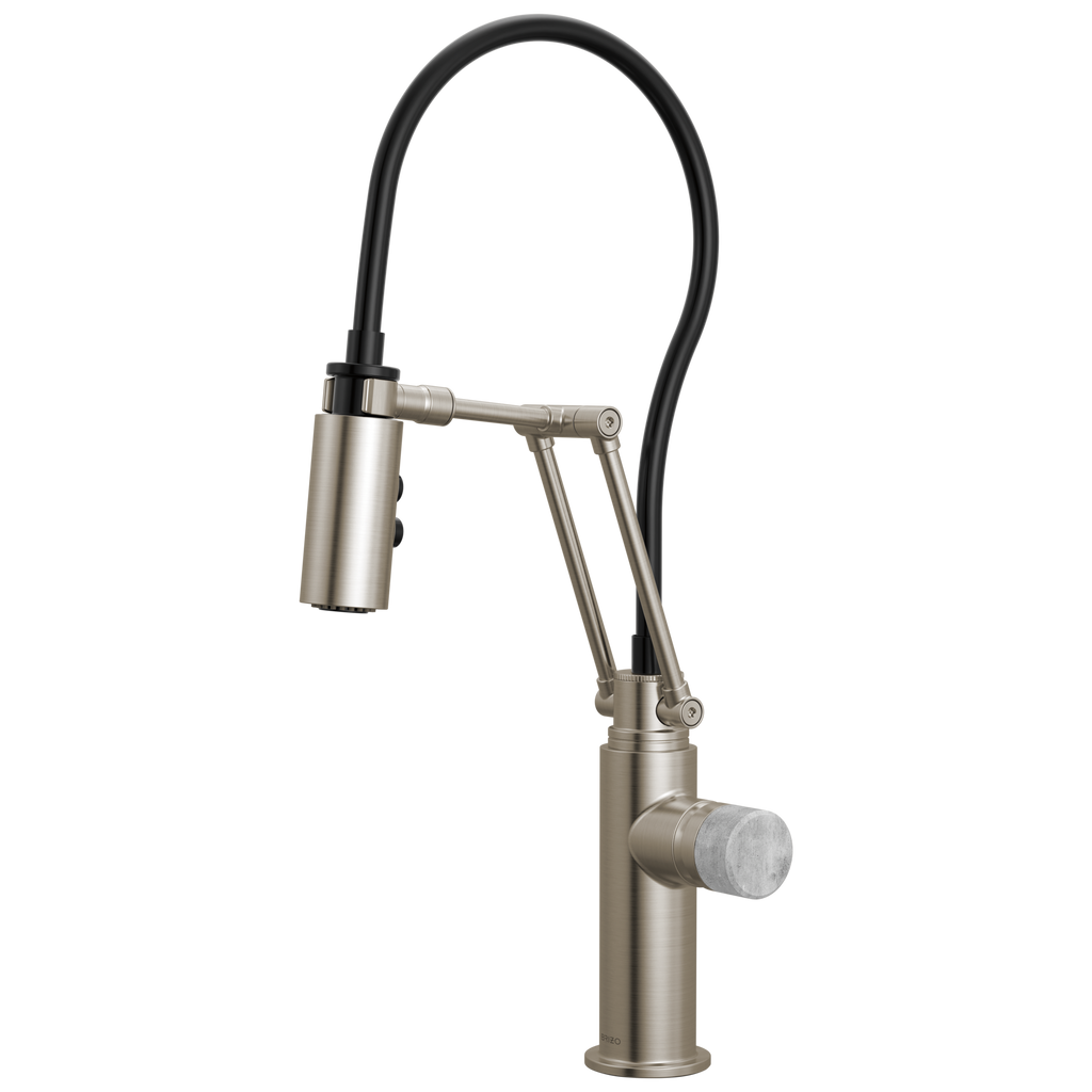 Brizo Odin Mezcladora Articulante — Acero Inoxidable — Perilla de Concreto
