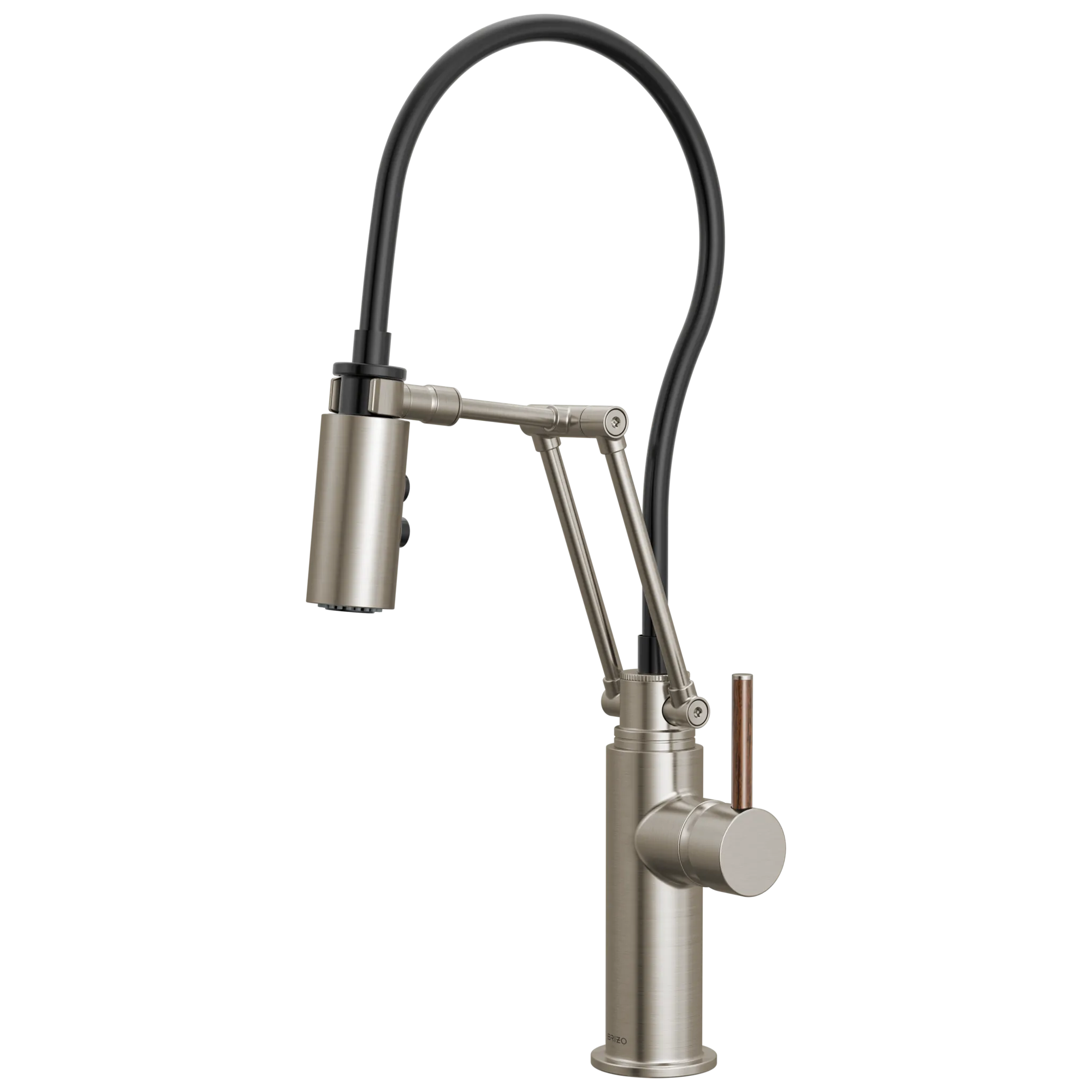 Brizo Odin Mezcladora Articulante — Acero Inoxidable — Manija de Madera