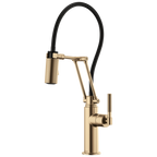 Brizo Litze Mezcladora Articulante — Manija Knurled — Oro Luxe