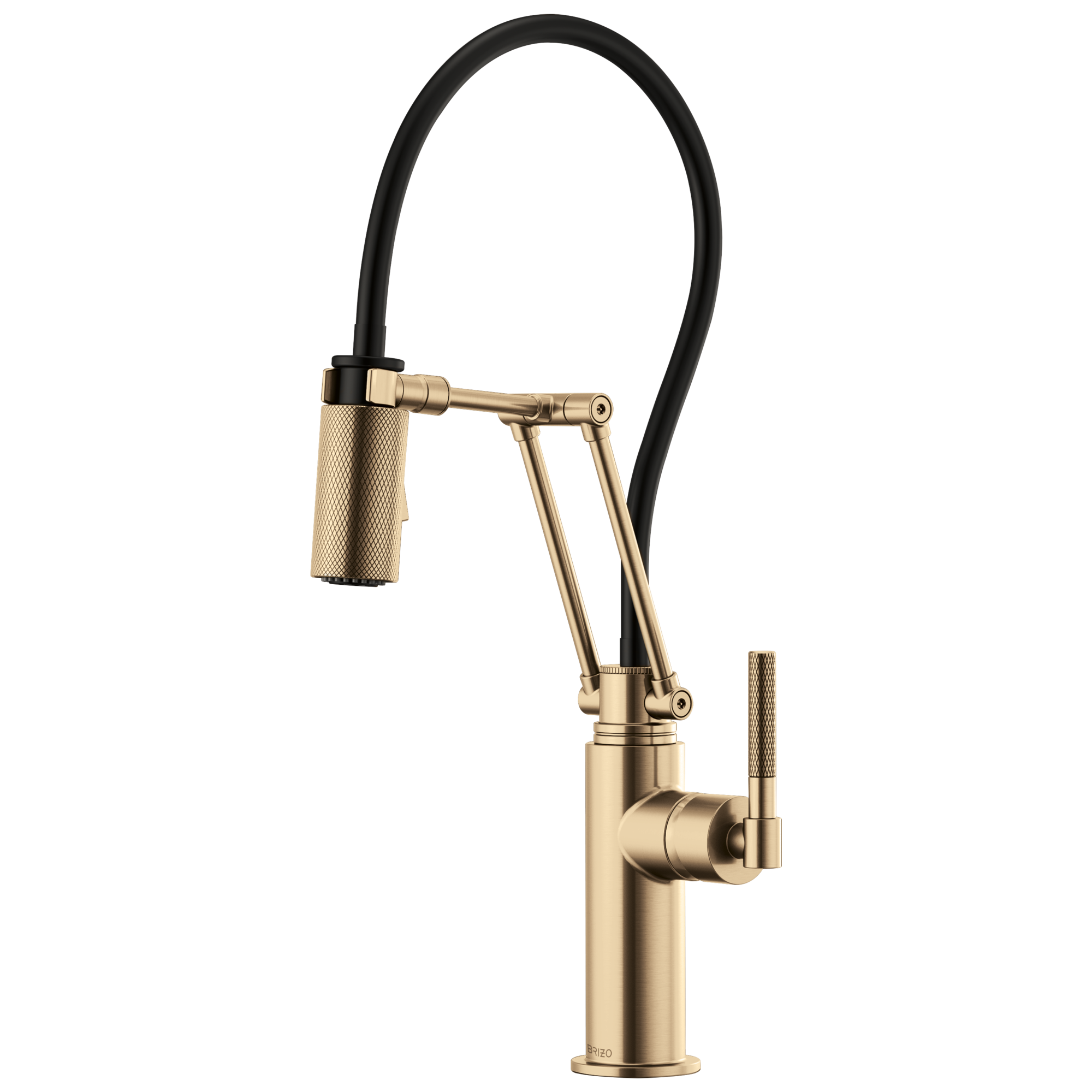 Brizo Litze Mezcladora Articulante — Manija Knurled — Oro Luxe