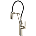 Brizo Litze Mezcladora Articulante — Manija Knurled — Níquel Pulido