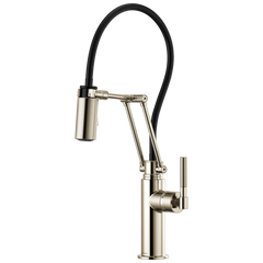 Brizo Litze Mezcladora Articulante — Manija Knurled — Níquel Pulido