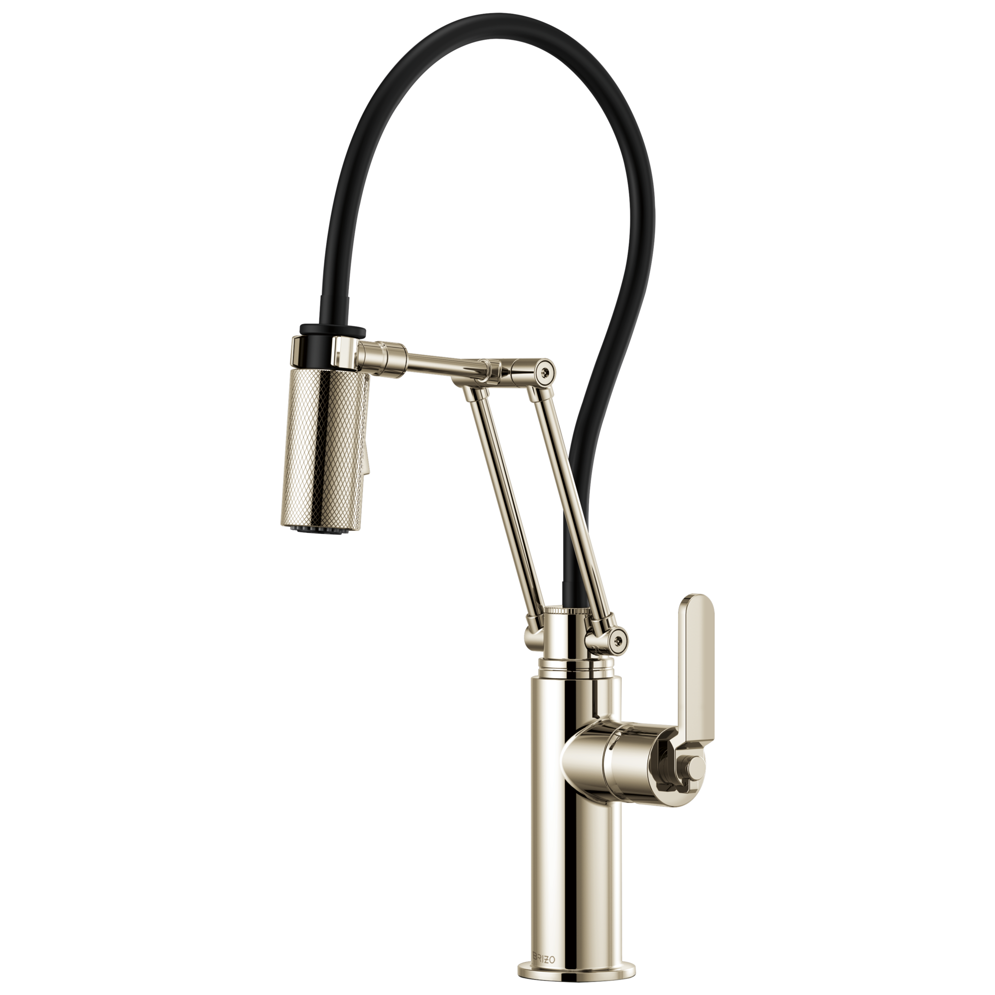 Brizo Litze Mezcladora Articulante — Manija Industrial — Níquel Pulido