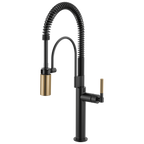 Brizo Litze Mezcladora Semi-Profesional — Manija Knurled — Negro Mate/Oro Luxe