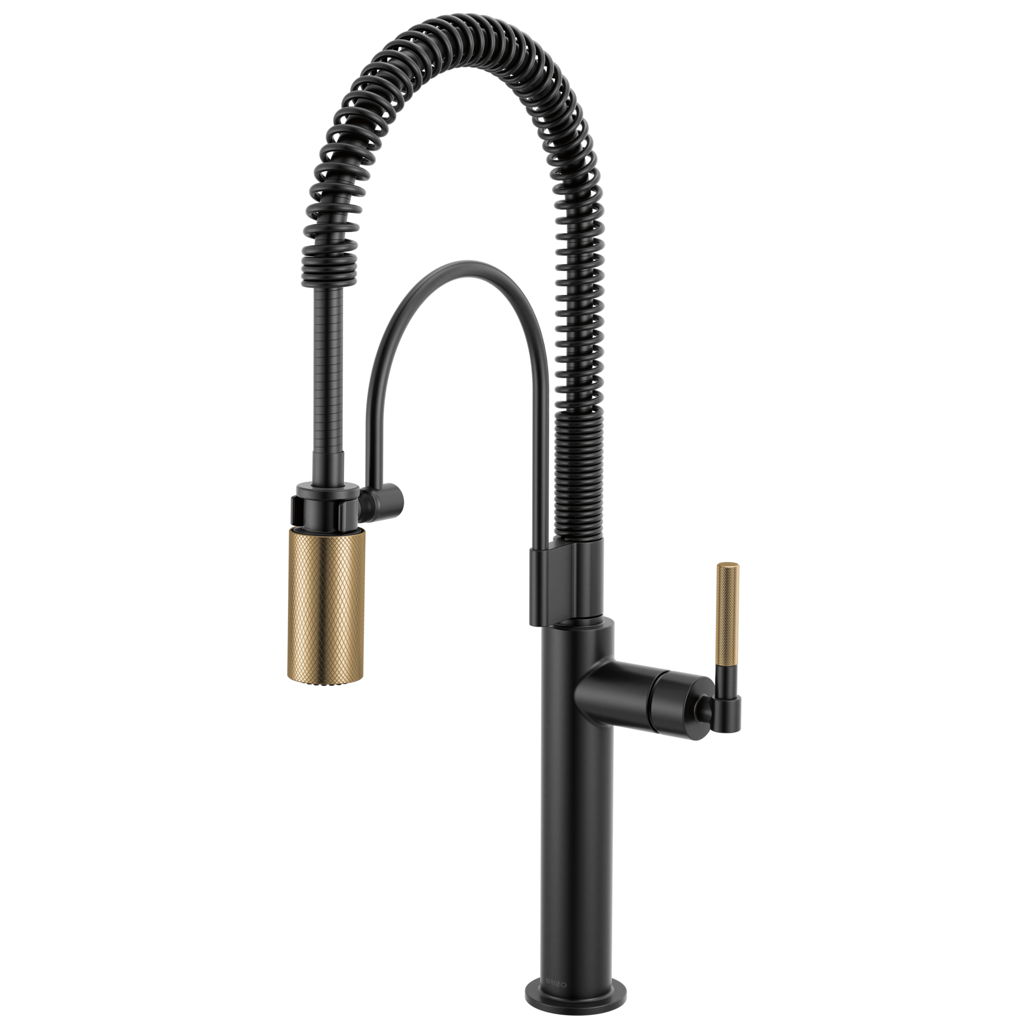 Brizo Litze Mezcladora Semi-Profesional — Manija Knurled — Negro Mate/Oro Luxe