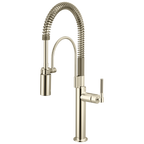 Brizo Litze Mezcladora Semi-Profesional — Manija Knurled — Níquel Pulido