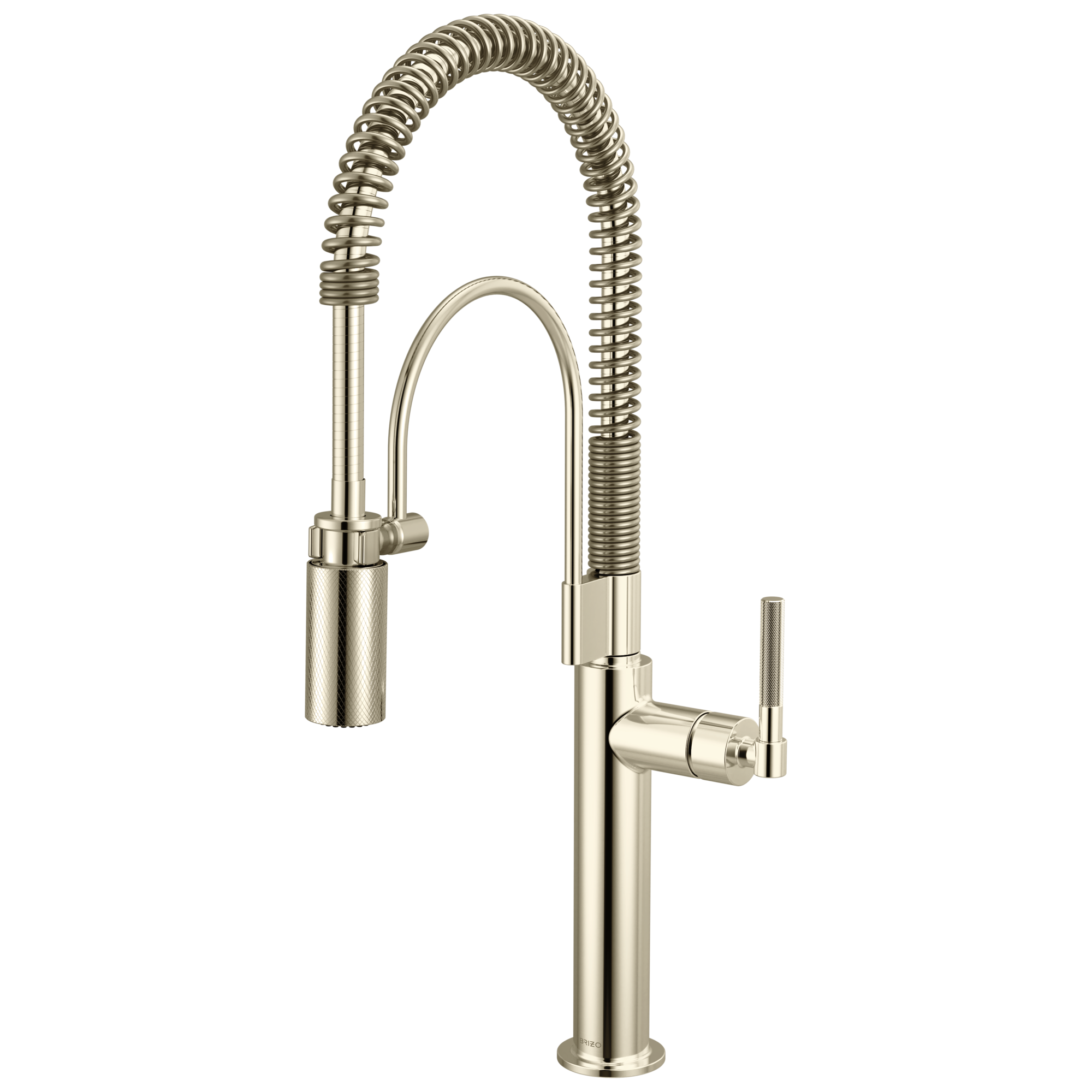 Brizo Litze Mezcladora Semi-Profesional — Manija Knurled — Níquel Pulido