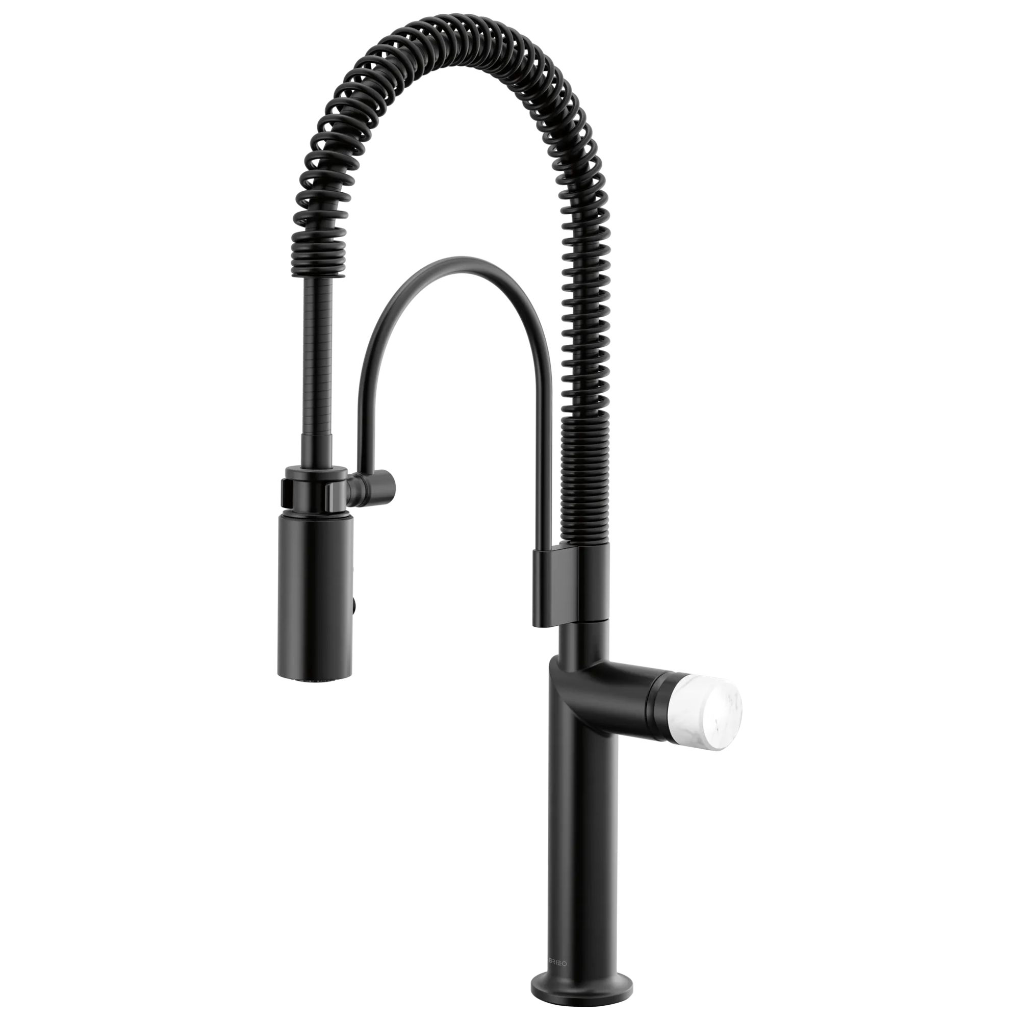 Brizo Odin Mezcladora Semi-Profesional — Negro Mate — Perilla de Mármol Blanco
