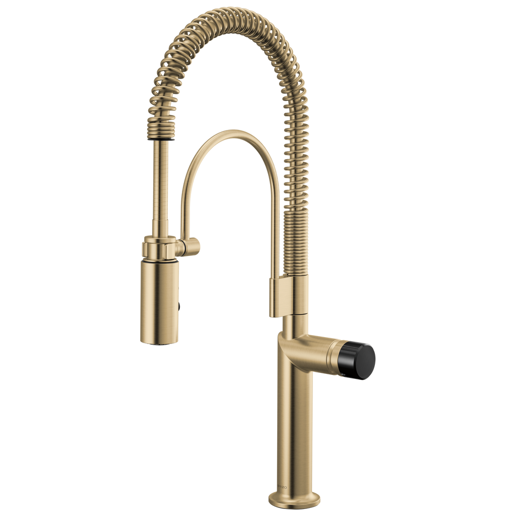 Brizo Odin Mezcladora Semi-Profesional — Oro Luxe — Perilla con Cristal Negro