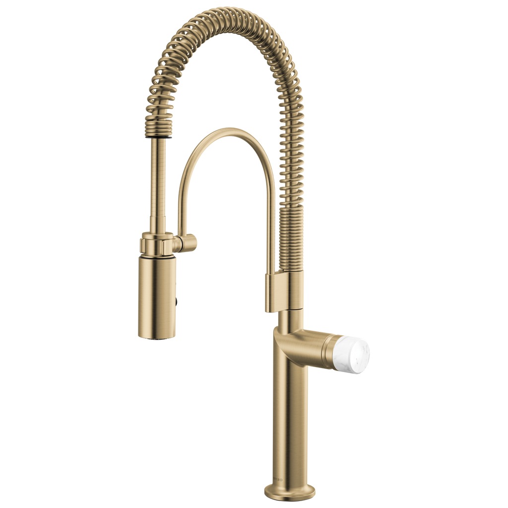 Brizo Odin Mezcladora Semi-Profesional — Oro Luxe — Perilla de Mármol Blanco