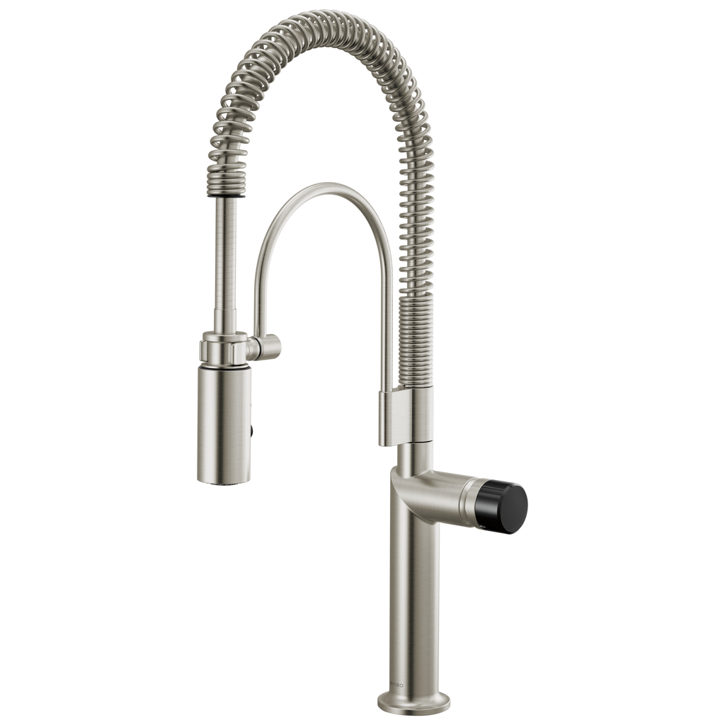 Brizo Odin Mezcladora Semi-Profesional — Acero Inoxidable — Perilla con Cristal Negro