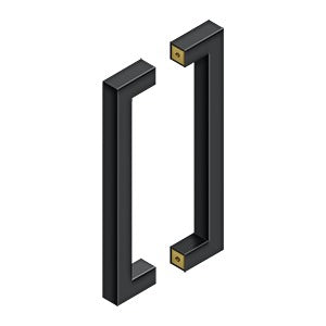Deltana Jaladera Contemporánea de Acero Inoxidable Doble Cara 12" — Negro Mate