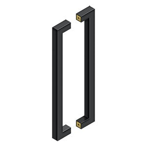 Deltana Jaladera Contemporánea de Acero Inoxidable Doble Cara 18" — Negro Mate