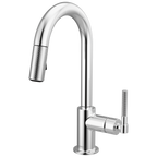 Brizo Litze Mezcladora Prep Extraíble — Surtidor en Arco, Manija Knurled — Cromo