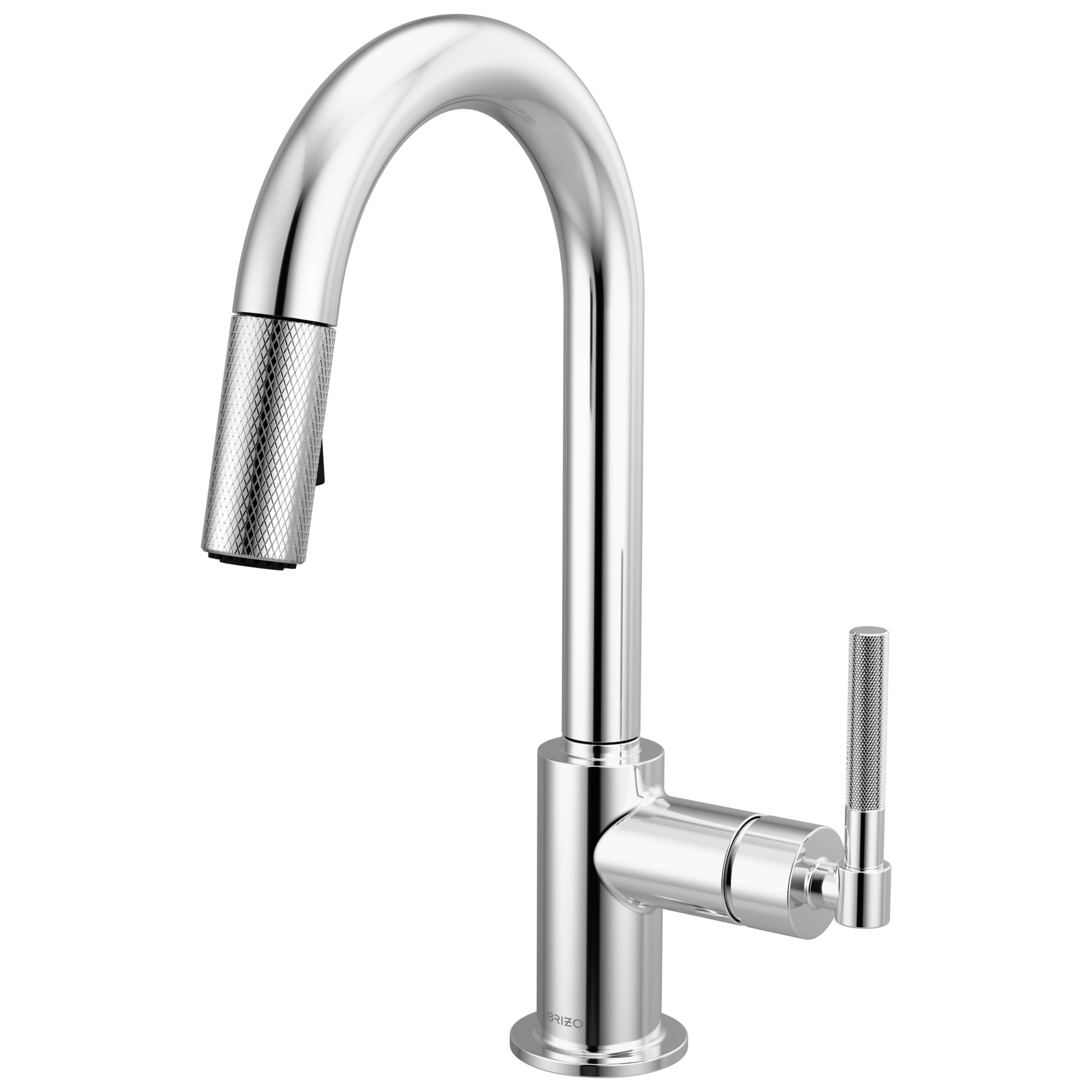 Brizo Litze Mezcladora Prep Extraíble — Surtidor en Arco, Manija Knurled — Cromo