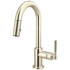 Brizo Litze Mezcladora Prep Extraíble — Surtidor en Arco, Manija Knurled — Níquel Pulido