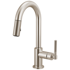 Brizo Litze Mezcladora Prep Extraíble — Surtidor en Arco, Manija Knurled — Acero Inoxidable
