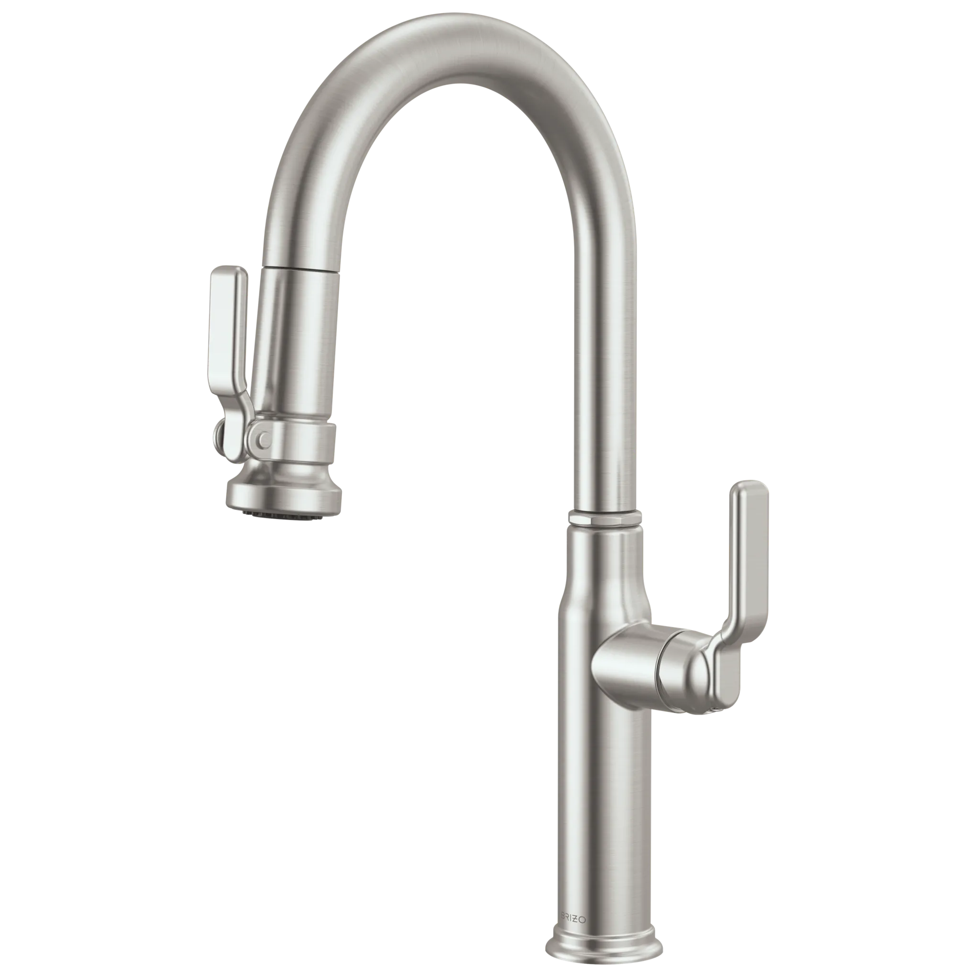 Brizo Faircroft Mezcladora Prep Extraíble — Surtidor en Arco — Acero Inoxidable — Manija Industrial