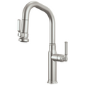 Brizo Faircroft Mezcladora Prep Extraíble — Surtidor en Ángulo — Acero Inoxidable — Manija Coin Edge