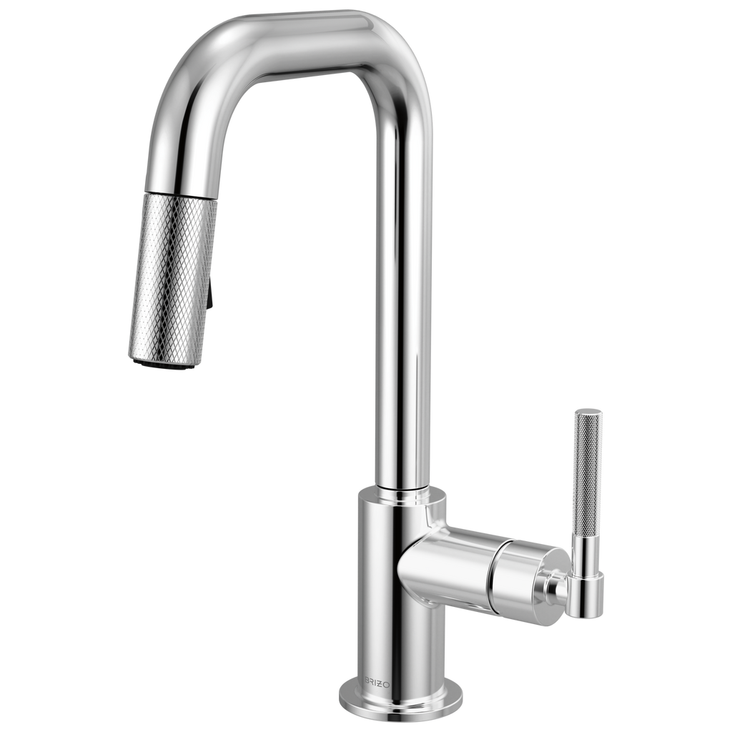 Brizo Litze Mezcladora Prep Extraíble — Surtidor Cuadrado, Manija Knurled — Cromo