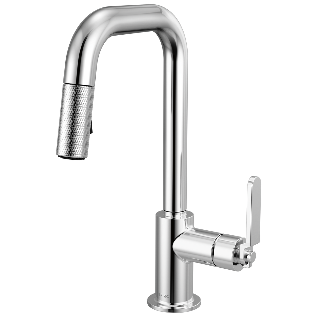 Brizo Litze Mezcladora Prep Extraíble — Surtidor Cuadrado, Manija Industrial — Cromo