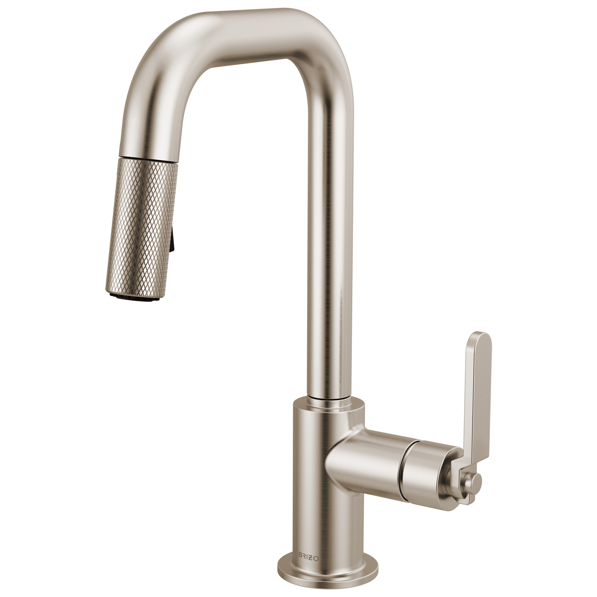 Brizo Litze Mezcladora Prep Extraíble — Surtidor Cuadrado, Manija Industrial — Acero Inoxidable