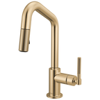 Brizo Litze Mezcladora Prep Extraíble — Surtidor en Ángulo, Manija Knurled — Oro Luxe