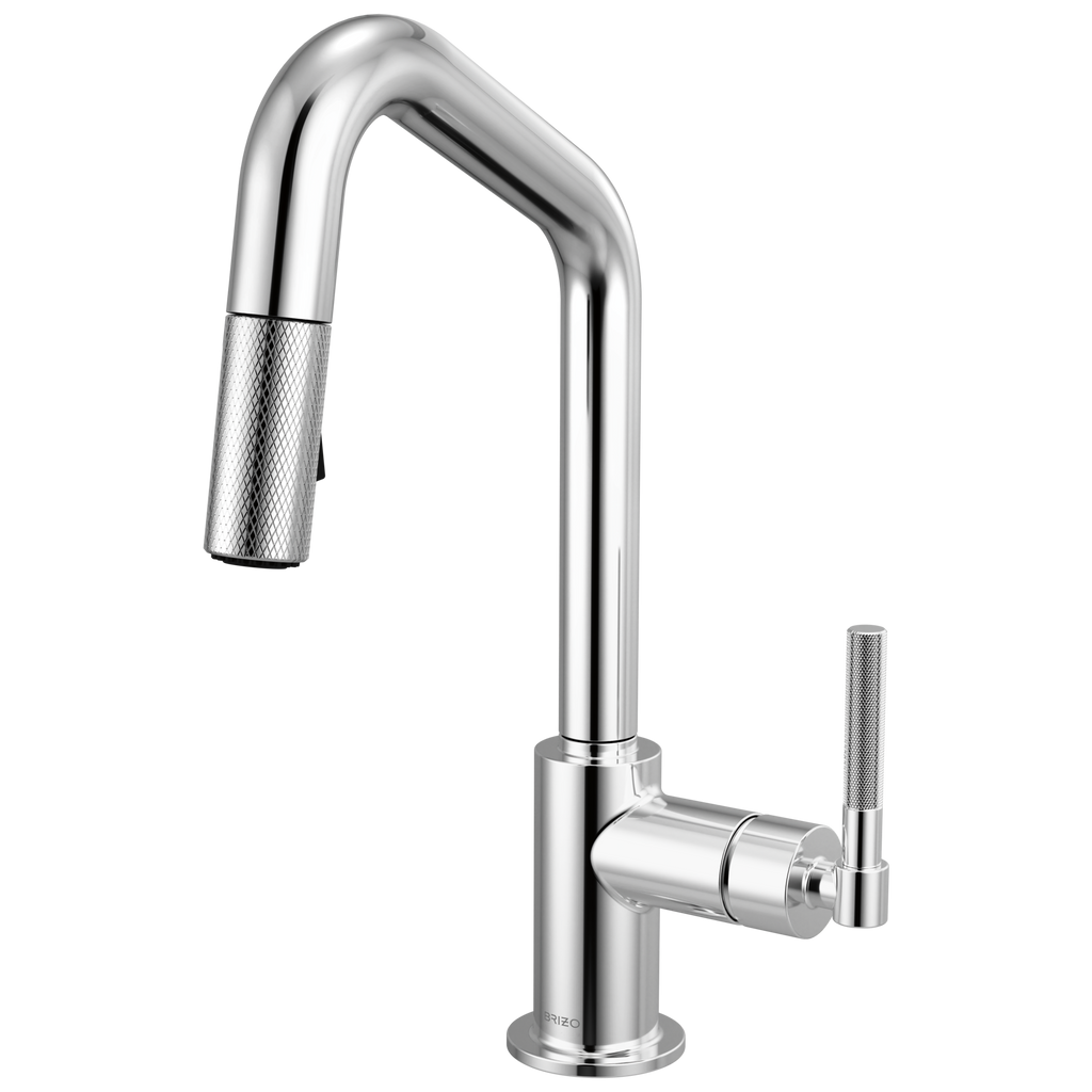 Brizo Litze Mezcladora Prep Extraíble — Surtidor en Ángulo, Manija Knurled — Cromo