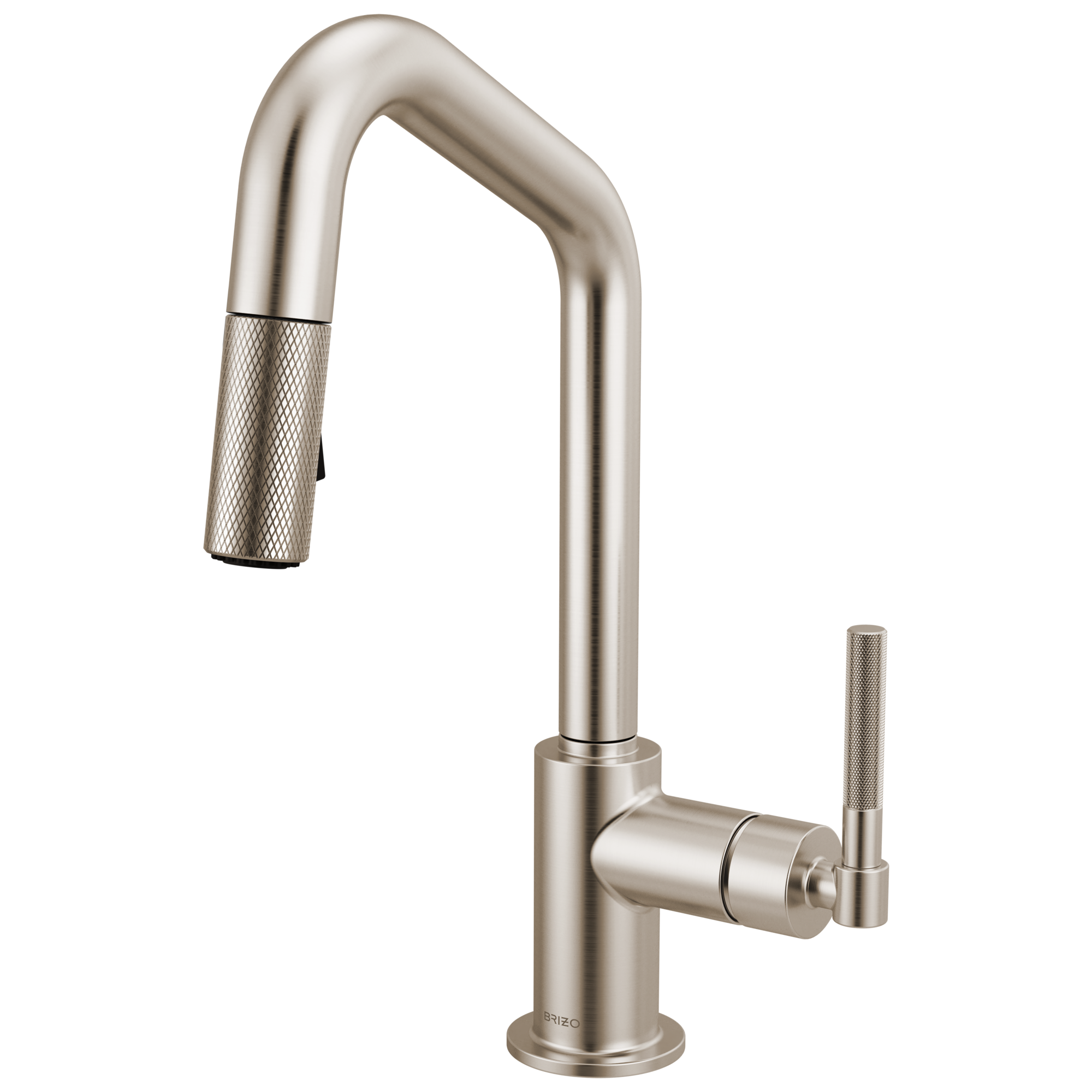 Brizo Litze Mezcladora Prep Extraíble — Surtidor en Ángulo, Manija Knurled — Acero Inoxidable