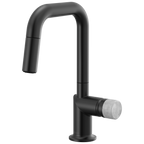 Brizo Odin Mezcladora Prep Extraíble — Surtidor Cuadrado — Negro Mate — Perilla de Concreto